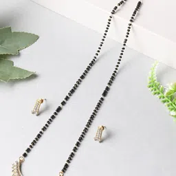 AanyaCentric Beaded Mangalsutra Pendant & Earring Set-picture-15