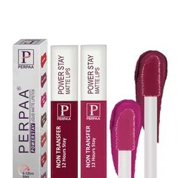 PERPAA Set of 2 Power Stay Liquid Matte Lipsticks 5ml Each - Cherry Red+Pink-picture-10