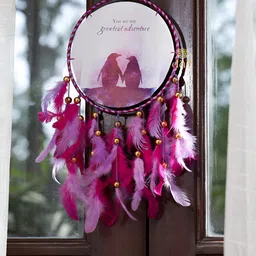 DULI Purple & Pink Printed Feather Windchimes-picture-12