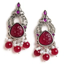 HOT AND BOLD Silver-Plated Teardrop Shaped Drop Earrings-picture-32