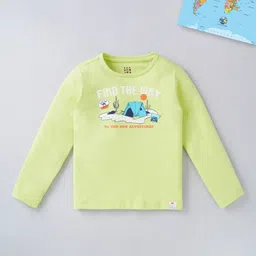Ed-a-Mamma Boys Lime Green Typography Printed Cotton T-shirt-image-72