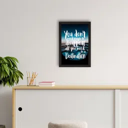 eCraftIndia Black & Blue Printed Framed Wall Art-picture-13