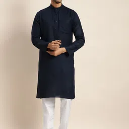 Anug by SOJANYA Men Navy Blue Kurta with Churidar-picture-41