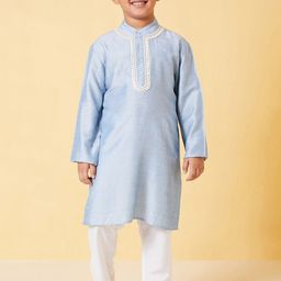 Stylo Bug Boys Regular Mirror Work Kurta With Pyjamas-picture-33
