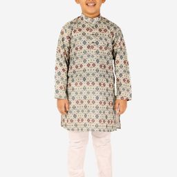 Pro-Ethic STYLE DEVELOPER Boys Blue Ethnic Motifs Printed Kurta with Pyjamas-picture-42