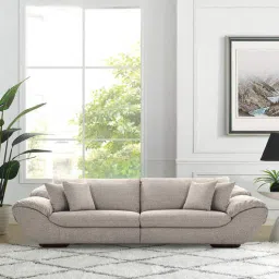 casacraft from pepperfry Duino Boucle Fabric 4 Seater Sofa in Ash Grey Colour-picture-12