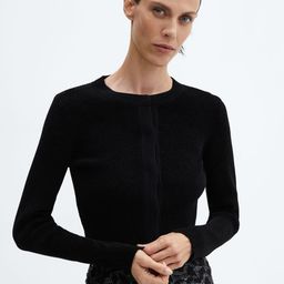 MANGO Ribbed Velvet Cardigan-picture-38