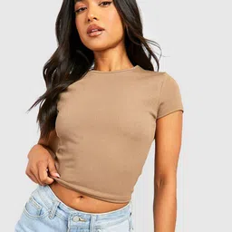 Boohoo Petite Round Neck Ribbed Top-picture-14