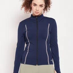 ATHLISIS Reflective Strip Mock Collar Long Sleeves Dry Fit Training or Gym Sporty Jacket-image-82