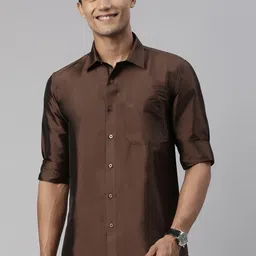 TATTVA Men Coffee Brown Slim Fit Casual Shirt-image-57