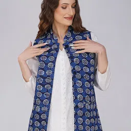 Vastraa Fusion Ethnic Motifs Printed Nehru Jacket-image-13