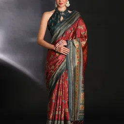 Saree mall Kalamkari Printed Bagru Saree-image-92