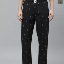 U.S. Polo Assn. Pack of 2 Printed Mid-Rise Cotton Straight Lounge Pants-picture-27