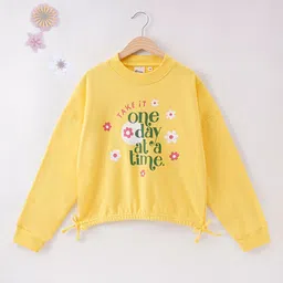 edheads Girls Yellow Printed Cotton Sweatshirt-image-79
