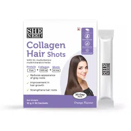 SheNeed Collagen Hair Shot with Protein & Biotin -Reduces Gray Hair & Strengthen Roots - 10g x 30 Sachets-image-9