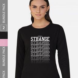 CHOZI Pack Of 2 Typography Printed Round Neck Cotton T-shirt-picture-39