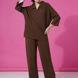 Selvia Shirt Collar Top With Trousers-picture-14