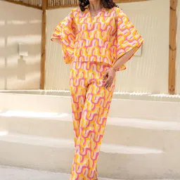 FEATHERS CLOSET Printed Pure Cotton Top With Trousers-picture-18