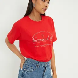 DOROTHY PERKINS Typography Printed Pure Cotton T-shirt-image-54