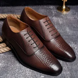 LOUIS STITCH Men Brown Textured Italian Leather Formal Derbys Lace Up Shoes-picture-30