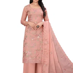 Stylee LIFESTYLE Floral Embroidered Organza Unstitched Dress Material-picture-20