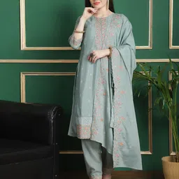 Stylee LIFESTYLE Floral Embroidered Beads and Stones Unstitched Dress Material-image-43