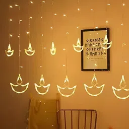 ENORMITY 138 Yellow Diya Shaped LED String Lights image 1