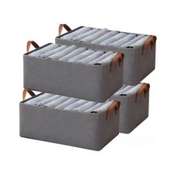 HOUSE OF QUIRK Grey 4 Pieces Regular Multi-Utility Organisers-image-66
