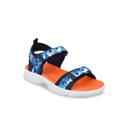 Campus Kids Navy Blue & Orange Printed Sports Sandals-picture-30