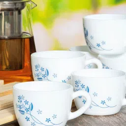 Cello Imperial King Set of 6 Dainty Blue Opalware Mug Set-130ml-picture-11