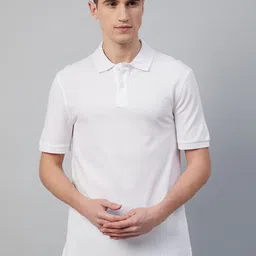 Marks & Spencer Men White Polo Collar Slim Fit T-shirt-picture-35