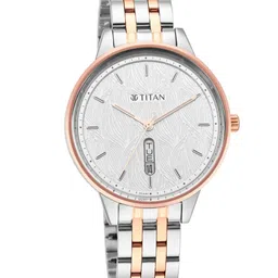 Titan Women Silver-Toned Brass Dial Stainless Steel Bracelet Style Analogue Watch 2648KM01-image-59