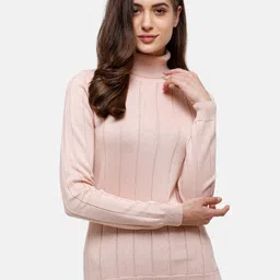 98 Degree North Women Pink Striped Pullover-picture-26