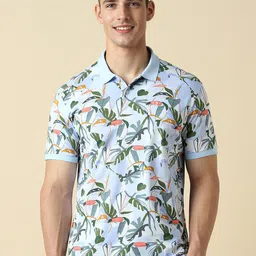 Allen Solly Tropical Printed Polo Collar Cotton T-shirt-picture-20