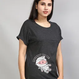 SillyBoom Graphic Printed Round Neck Cotton Maternity T-shirt-picture-24
