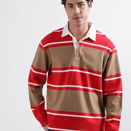 GANT Relaxed Fit Variegated Striped Polo T-shirt image 1