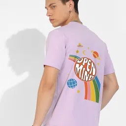 Campus Sutra Purple Graphic Printed Cotton T-shirt-picture-20