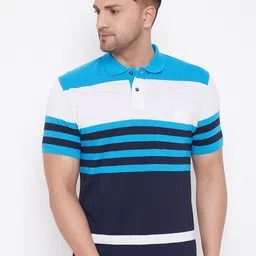 HARBOR N BAY Striped Printed Polo Collar Cotton Casual T-shirt-picture-56