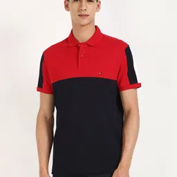 Tommy Hilfiger Men Colourblocked Polo Collar Cotton T-shirt image 1