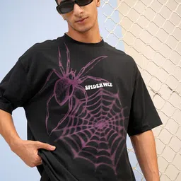 HIGHLANDER Typography Puff Printed Drop-Shoulder Sleeves Oversized T-shirt-picture-22