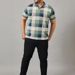 AUSTIVO Checked Polo Collar Cotton T-shirt-picture-17