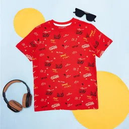 Pantaloons Junior Boys Typographic Printed Cotton T-shirt-picture-27