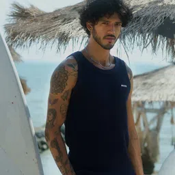 Bonkers Corner Navy Blue Round Neck Cotton Innerwear Vest-picture-38