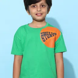 TALES & STORIES Boys Typography Printed Pockets Round Neck Cotton T-shirt-picture-26