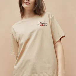 Ginger by Lifestyle Women Typography Printed Pockets T-shirt-image-87