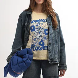 Vero Moda Typography Printed Round Neck Short Sleeves Pure Cotton T-shirt-picture-38
