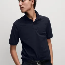 Marks & Spencer Men Solid Polo Collar Cotton T-shirt-picture-50