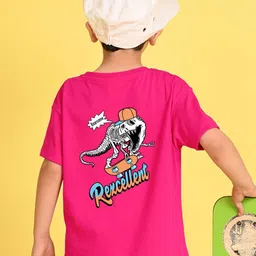 NUSYL Boys Animal Graphic Printed Round Neck Oversized T-shirt-image-96