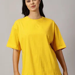 THE HOLLANDER Women Cotton Round Neck Oversized T-shirt-image-82