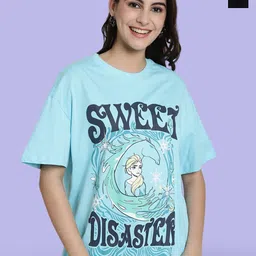 Fabflee Pack of 2 Frozen Printed Drop-Shoulder Sleeves Cotton T-shirt-picture-33